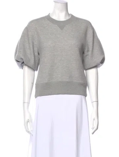 Pre-owned Sacai Crew Neck Short Sleeve Sweatshirt In Gray