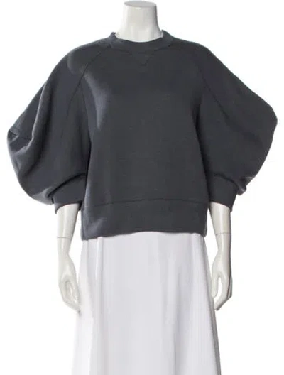 Pre-owned Sacai Crew Neck Short Sleeve Sweatshirt In Gray