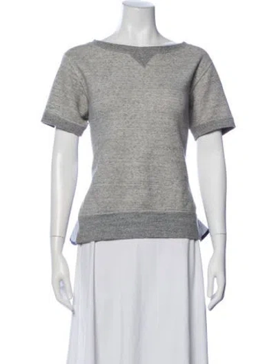 Pre-owned Sacai Crew Neck Short Sleeve Sweatshirt In Gray