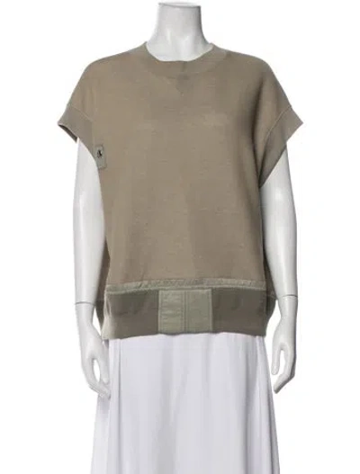 Pre-owned Sacai Crew Neck Short Sleeve Sweatshirt In Green