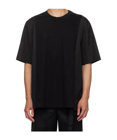 Sacai Crew Neck Short Sleeve T-shirt In Black