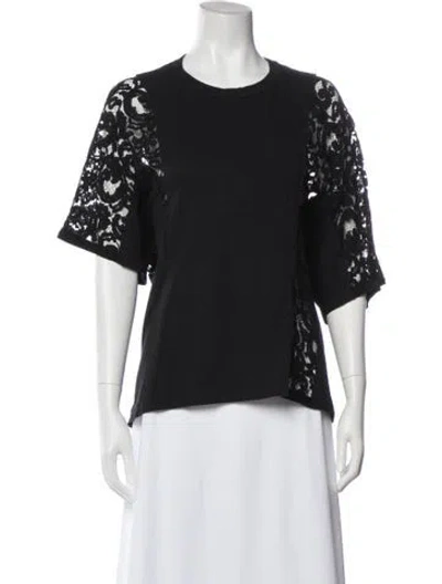 Pre-owned Sacai Crew Neck Short Sleeve Top In Black