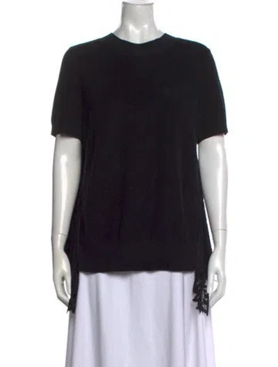 Pre-owned Sacai Crew Neck Short Sleeve Top In Black