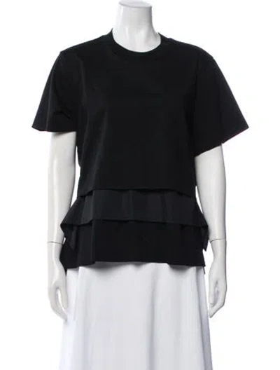 Pre-owned Sacai Crew Neck Short Sleeve Top In Black