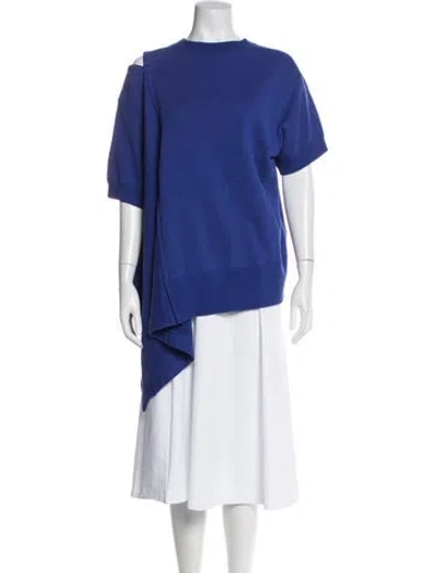 Pre-owned Sacai Crew Neck Short Sleeve Top In Blue