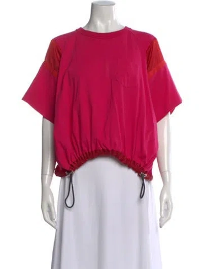 Pre-owned Sacai Crew Neck Short Sleeve Top In Pink
