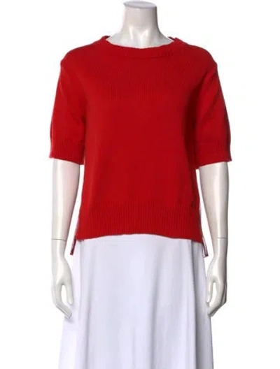 Pre-owned Sacai Crew Neck Short Sleeve Top In Red