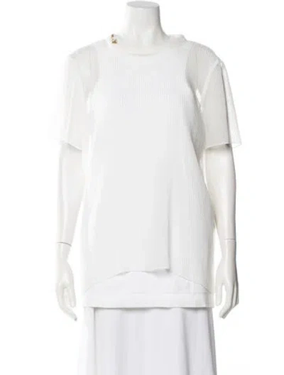 Pre-owned Sacai Crew Neck Short Sleeve Top In White