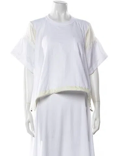 Pre-owned Sacai Crew Neck Short Sleeve Top In White