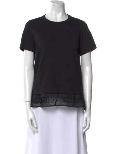 Pre-owned Sacai Crew Neck Short Sleeve T-shirt In Black