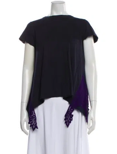 Pre-owned Sacai Crew Neck Short Sleeve T-shirt In Black