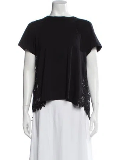 Pre-owned Sacai Crew Neck Short Sleeve T-shirt In Black
