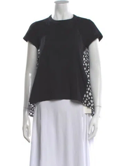 Pre-owned Sacai Crew Neck Short Sleeve T-shirt In Black