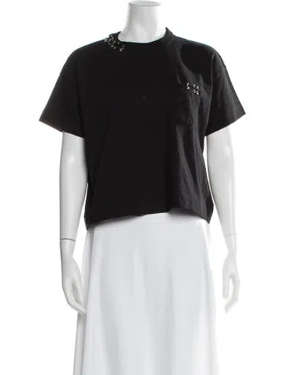 Pre-owned Sacai Crew Neck Short Sleeve T-shirt In Black