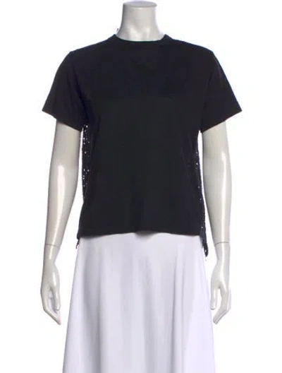 Pre-owned Sacai Crew Neck Short Sleeve T-shirt In Black