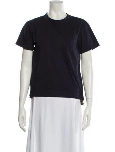 Pre-owned Sacai Crew Neck Short Sleeve T-shirt In Blue
