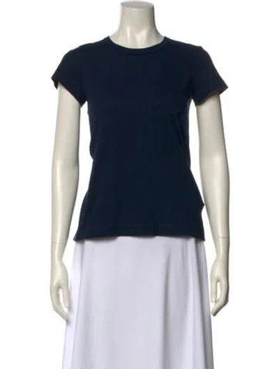 Pre-owned Sacai Crew Neck Short Sleeve T-shirt In Blue