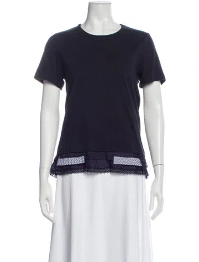 Pre-owned Sacai Crew Neck Short Sleeve T-shirt In Blue