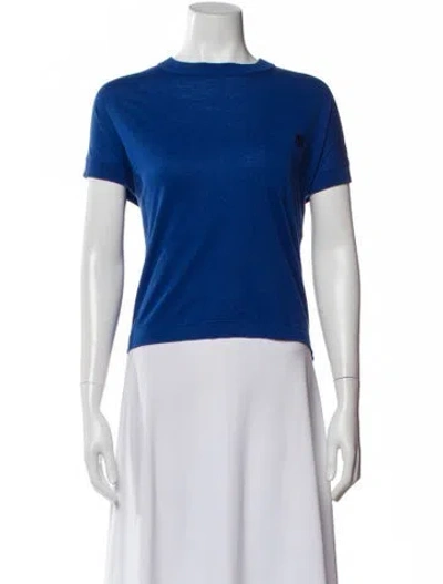 Pre-owned Sacai Crew Neck Short Sleeve T-shirt In Blue