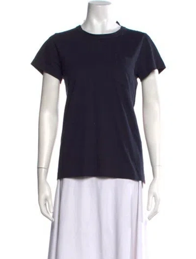 Pre-owned Sacai Crew Neck Short Sleeve T-shirt In Blue