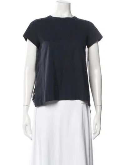 Pre-owned Sacai Crew Neck Short Sleeve T-shirt In Blue