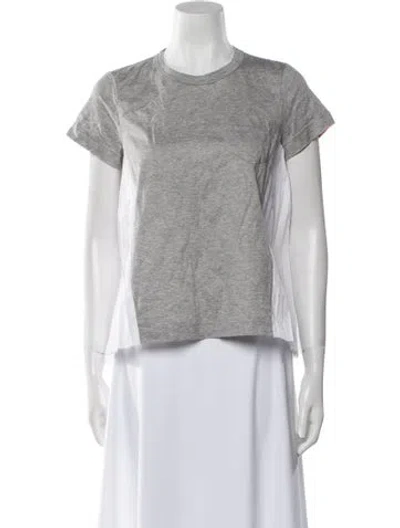 Pre-owned Sacai Crew Neck Short Sleeve T-shirt In Gray