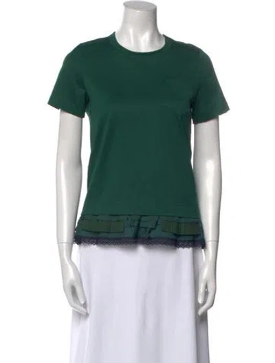 Pre-owned Sacai Crew Neck Short Sleeve T-shirt In Green
