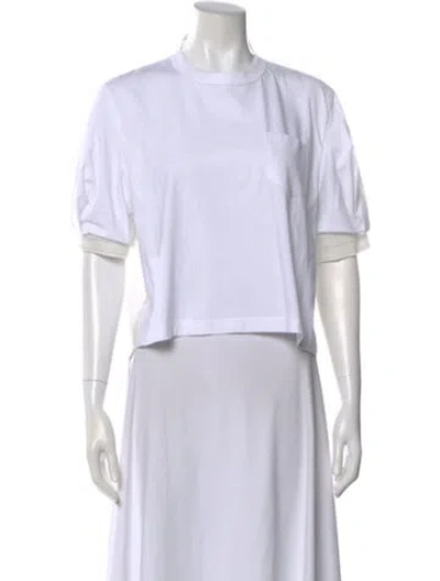 Pre-owned Sacai Crew Neck Short Sleeve T-shirt In White