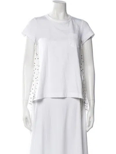 Pre-owned Sacai Crew Neck Short Sleeve T-shirt In White