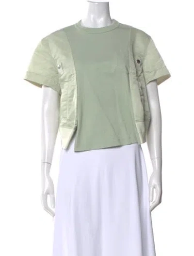 Pre-owned Sacai Crew Neck Short Sleeve T-shirt In White