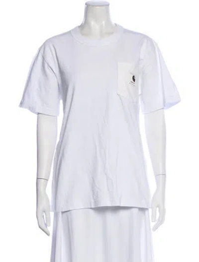 Pre-owned Sacai Crew Neck Short Sleeve T-shirt In White