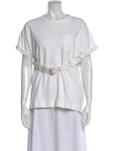 Pre-owned Sacai Crew Neck Short Sleeve T-shirt In White