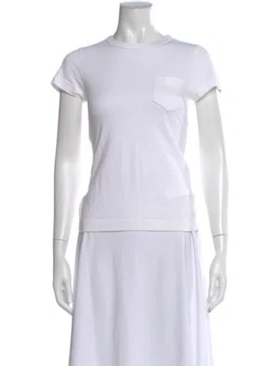 Pre-owned Sacai Crew Neck Short Sleeve T-shirt In White