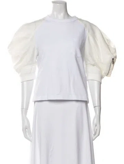 Pre-owned Sacai Crew Neck Short Sleeve T-shirt In White