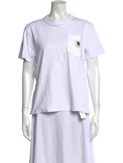 Pre-owned Sacai Crew Neck Short Sleeve T-shirt In White