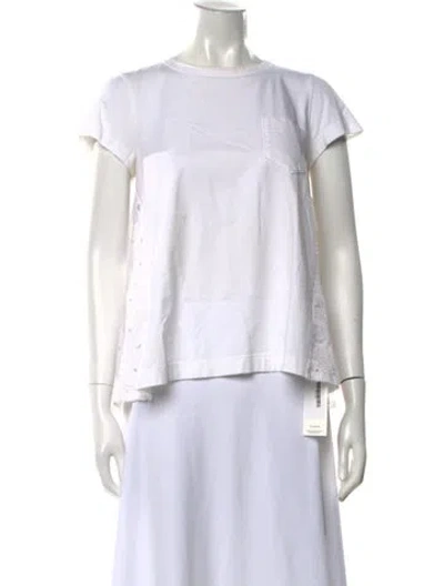 Pre-owned Sacai Crew Neck Short Sleeve T-shirt In White