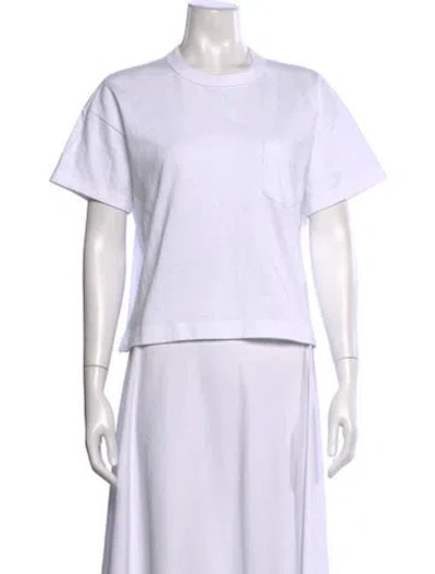 Pre-owned Sacai Crew Neck Short Sleeve T-shirt In White