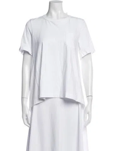 Pre-owned Sacai Crew Neck Short Sleeve T-shirt In White