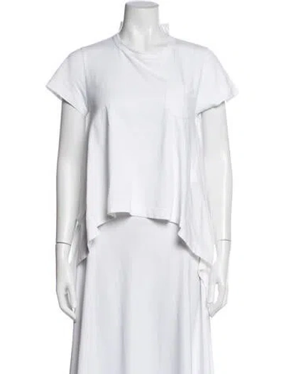 Pre-owned Sacai Crew Neck Short Sleeve T-shirt In White