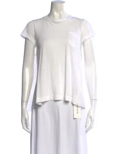Pre-owned Sacai Crew Neck Short Sleeve T-shirt In White