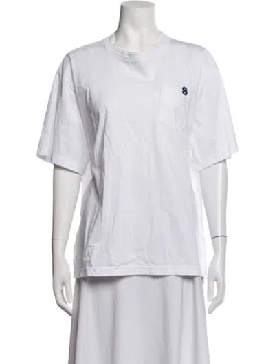 Pre-owned Sacai Crew Neck Short Sleeve T-shirt In White