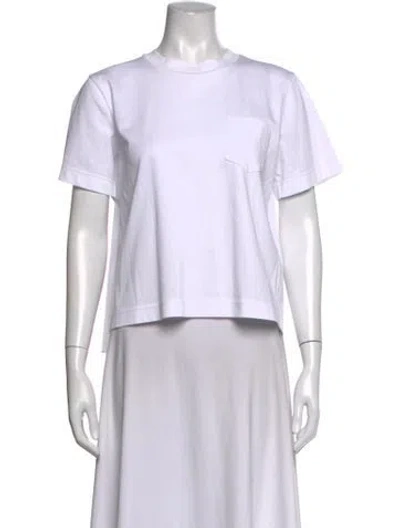 Pre-owned Sacai Crew Neck Short Sleeve T-shirt In White