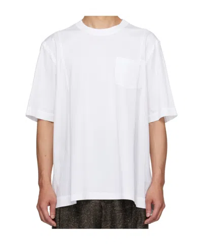 Sacai Crew Neck Short-sleeved T-shirt In White