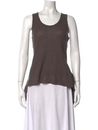 Pre-owned Sacai Crew Neck Sleeveless Top In Brown
