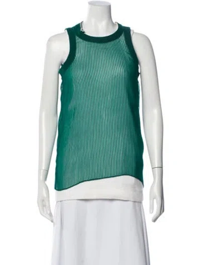 Pre-owned Sacai Crew Neck Sleeveless Top In Green