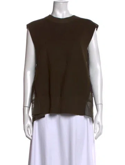 Pre-owned Sacai Crew Neck Sleeveless Top In Green