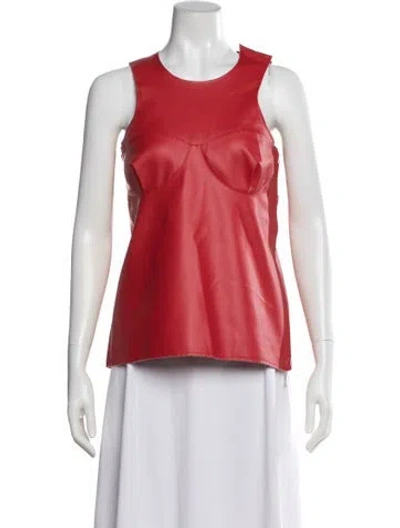 Pre-owned Sacai Crew Neck Sleeveless Top In Red