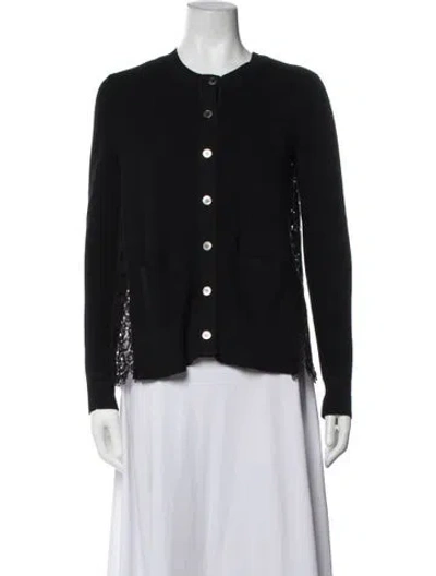Pre-owned Sacai Crew Neck Sweater In Black