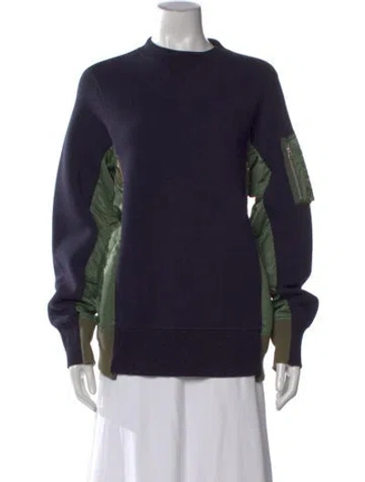 Pre-owned Sacai Crew Neck Sweater In Blue