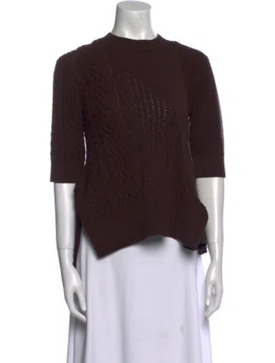 Pre-owned Sacai Crew Neck Sweater In Brown